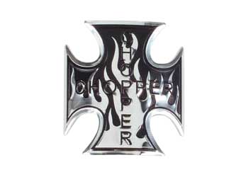 CROSS NAME PLATE BLACK/CHROME LOOK W/FLAM - Click Image to Close